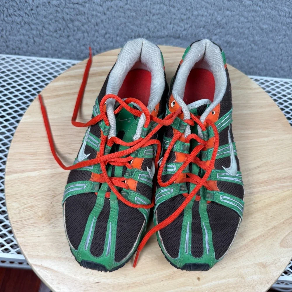 Nike Shox‎ NIKEiD Mens Miami Hurricanes Color Size 6 Youth Green Orange Running